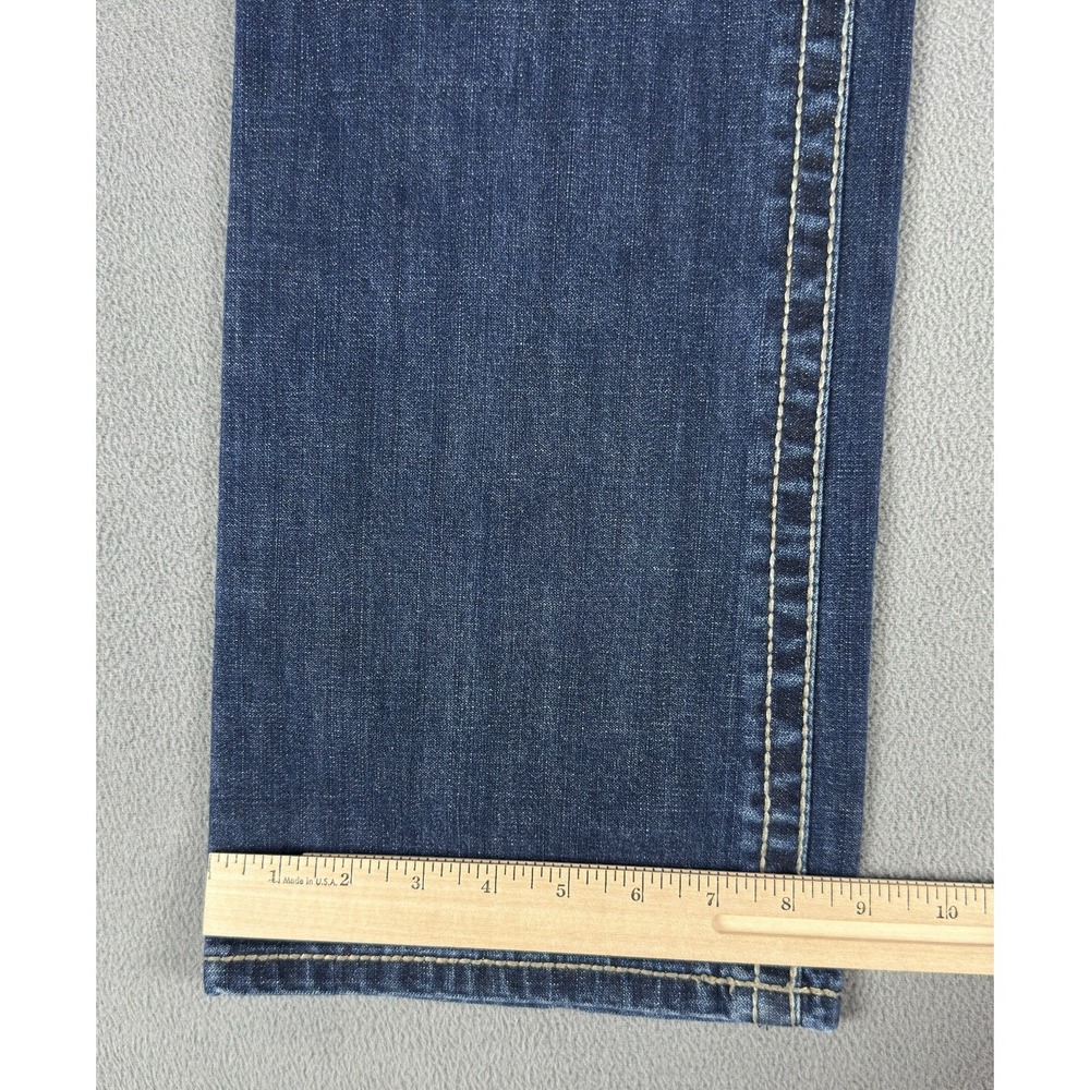 Cinch Jeans Mens 32x36 Blue Ian Slim Fit Western Cowboy Embroidered Whiskered - Picture 7 of 9